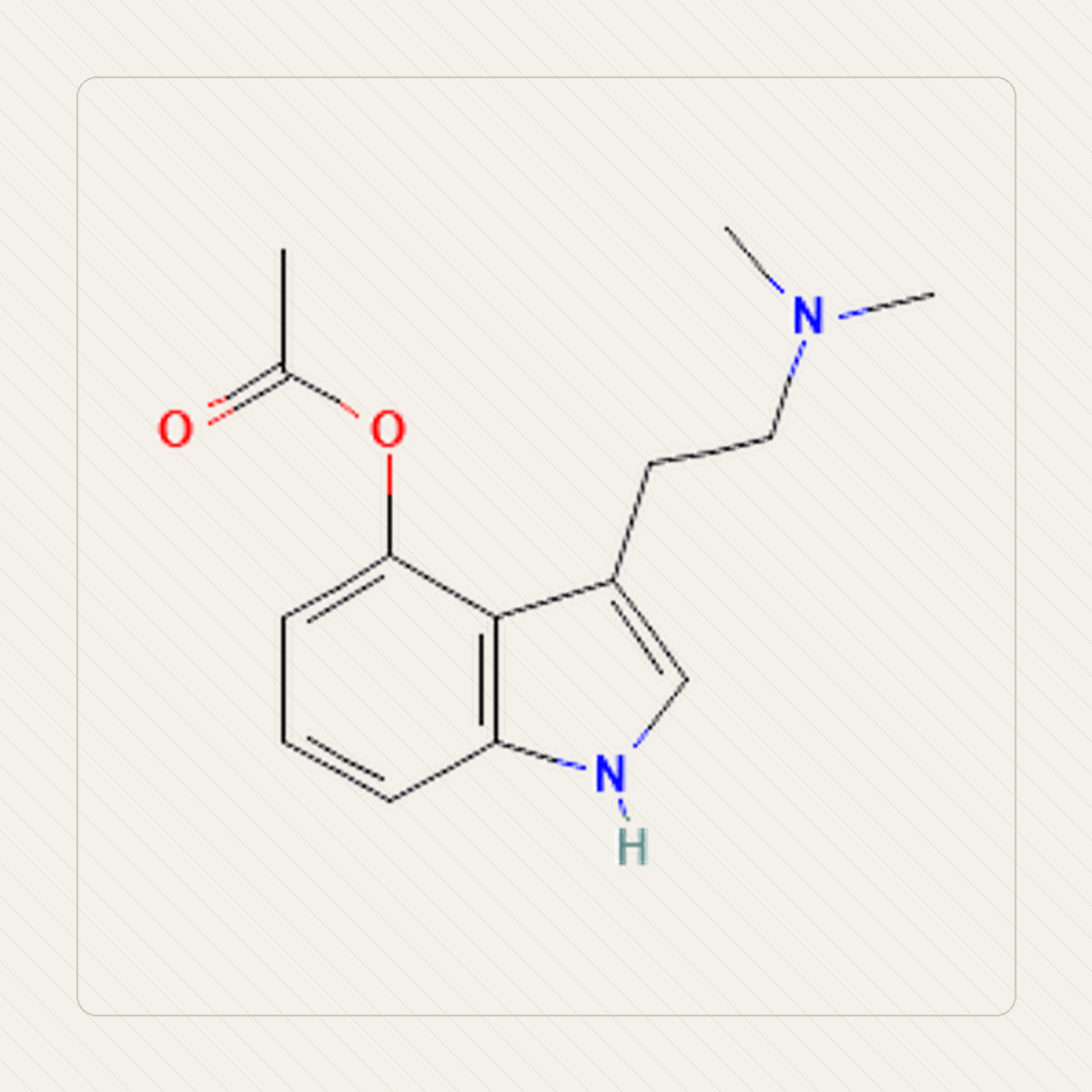 4-AcO-DMT, educational illustration of the molecule's structure